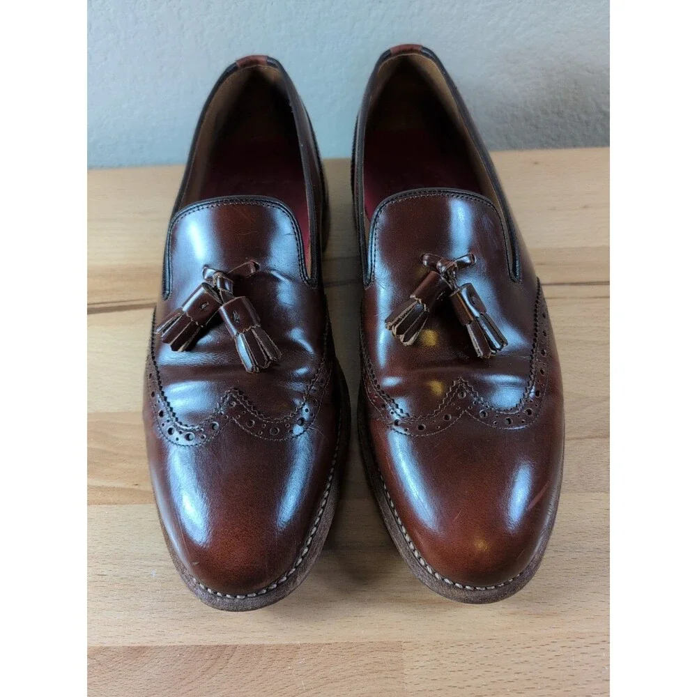 Grenson Monty Tassel Loafers Mens UK 8.5 E (9.5 US) Brown Leather England